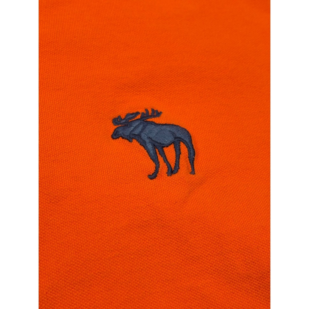 Abercrombie & Fitch Mens Muscle Fit Polo Shirt Orange Cotton Large Short Sleeve - Picture 10 of 11